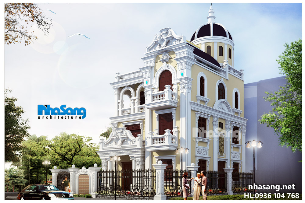 mẫu thiết kế nhà biệt thự pháp 3 tầng đẹp